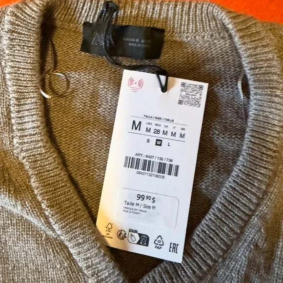 Zara light mink touch of cashmere blend sweater with slip dress NWT - Picture 4 of 9